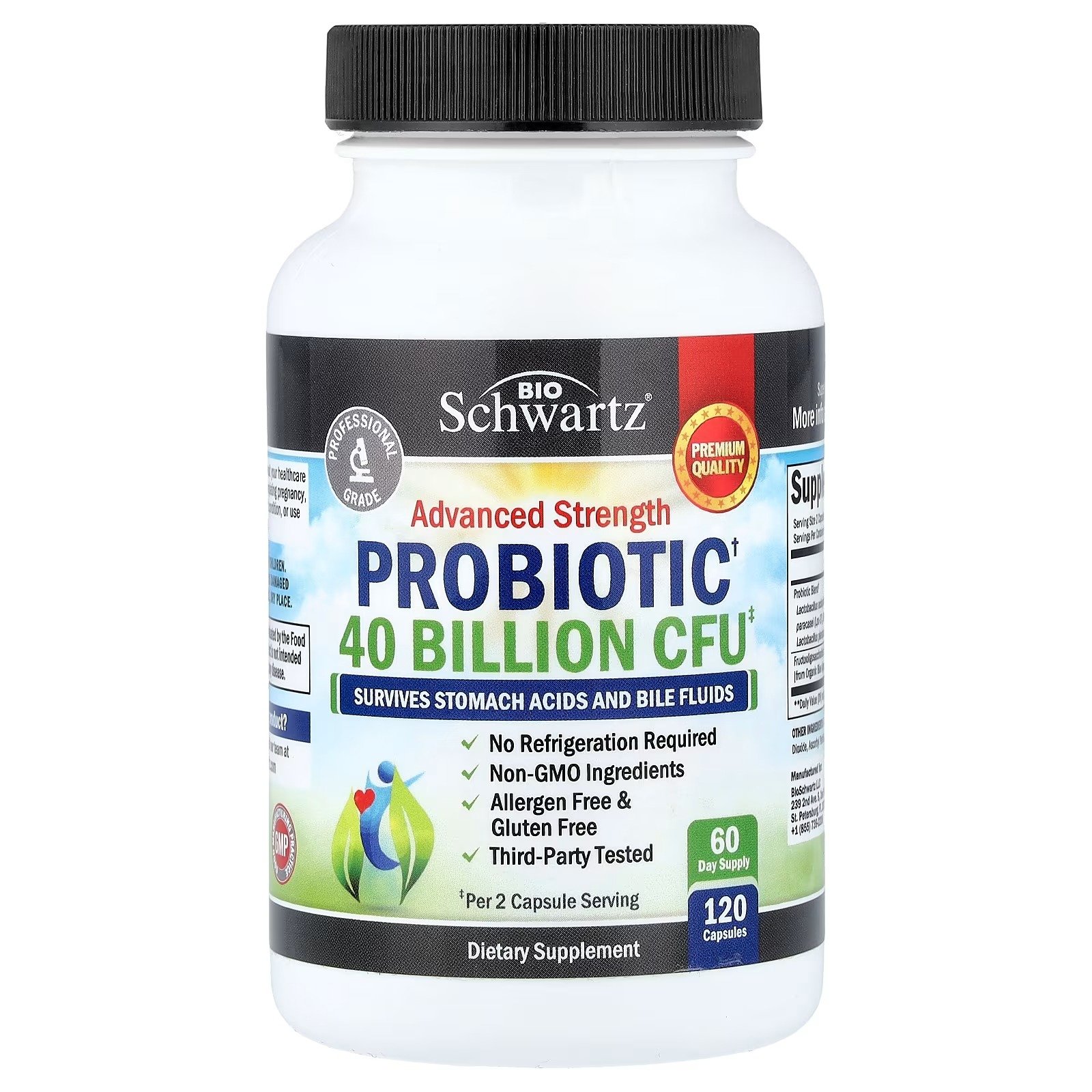 BioSchwartz Advanced Strength Probiotic 40 Billion 120 Capsules