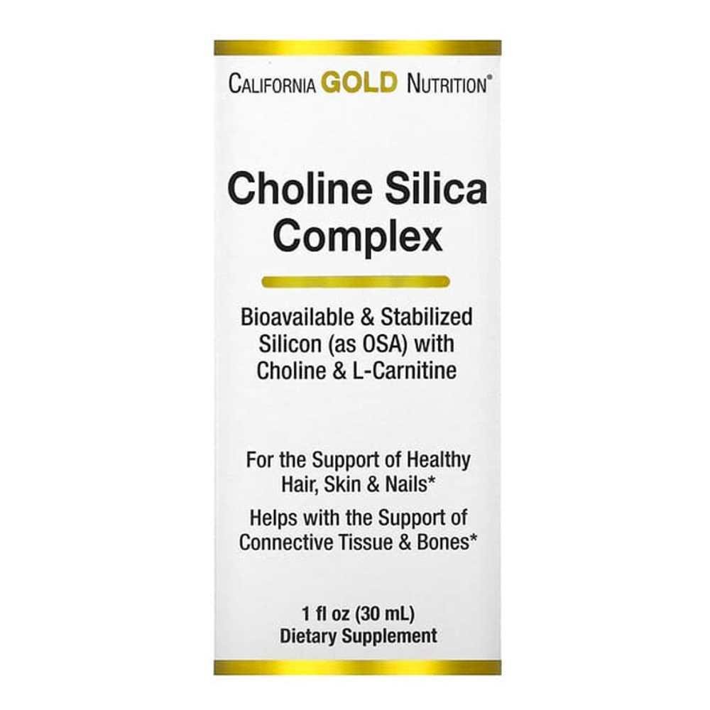 California Gold Nutrition Choline Silica Complex Bioavailable & Stabilised Silicon with Choline & L-Carnitine 30 ml