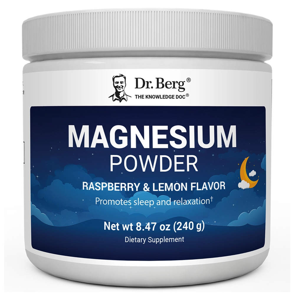 Dr Berg Magnesium Powder Drink Raspberry Lemon Flavor | Promotes Sleep – 50 Servings