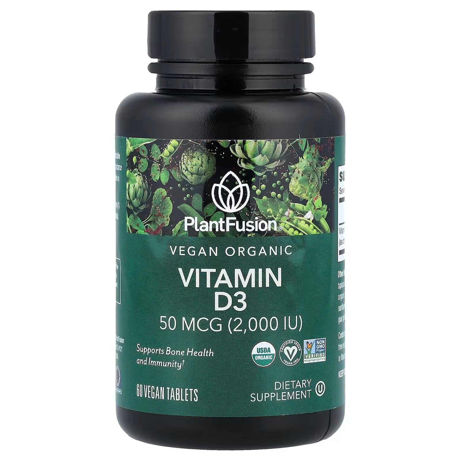 PlantFusion Plant-Based Vitamin D3 50 mcg 60 Tablets