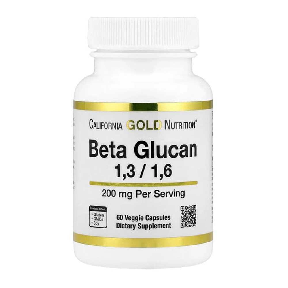 California Gold Nutrition Beta Glucan 1-3 1-6 200 Mg Immune Support 60 Veg Capsules