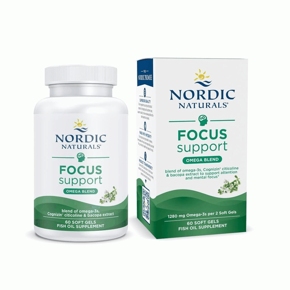 Nordic Naturals Focus Support | Omega-3 + Cognizin Citicoline & Bacopa | Brain & Cognitive Health | 60 Softgels