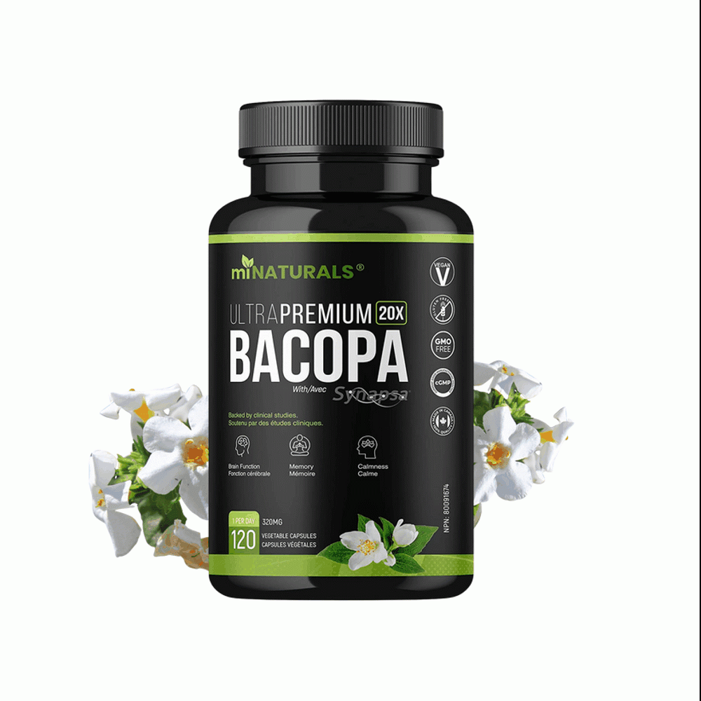 Minaturals® Ultra Premium 20 X Bacopa | Clinically Backed | 320mg for Brain Function | 120 Veg Capsules