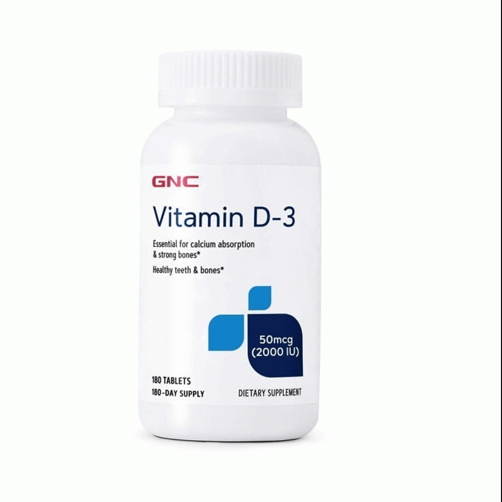 GNC Vitamin D-3 – 2000 IU for Strong Bones & Calcium Absorption | 180 Tablets