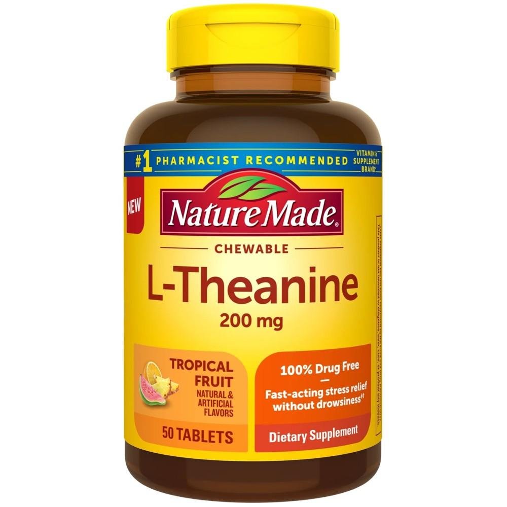 Nature Made L-Theanine 200mg – Stress Relief & Relaxation Support