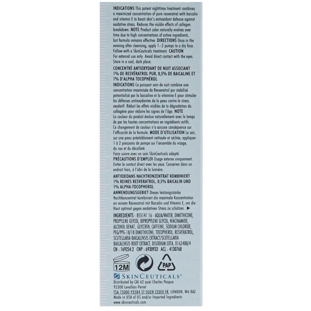 Skinceuticals Resveratrol B E Night Serum – Antioxidant Repair thumbnail 3