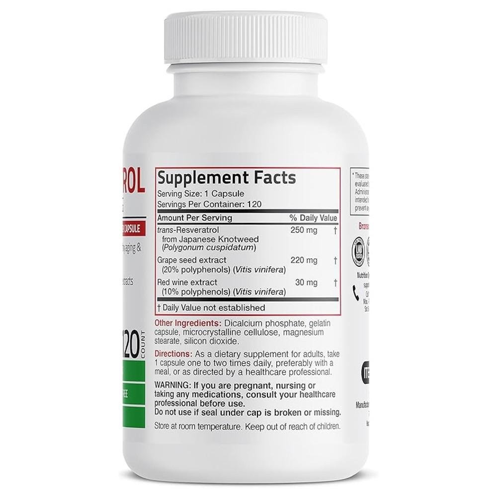 Bronson Resveratrol Complex 500mg – Powerful Antioxidant thumbnail 2