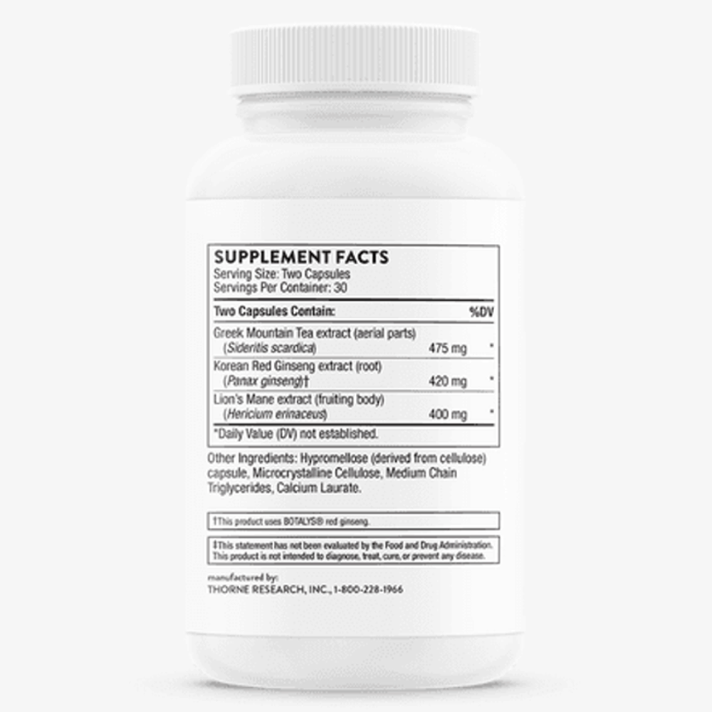 Thorne Ginseng Plus with Lion's Mane - 60 Capsules thumbnail 2
