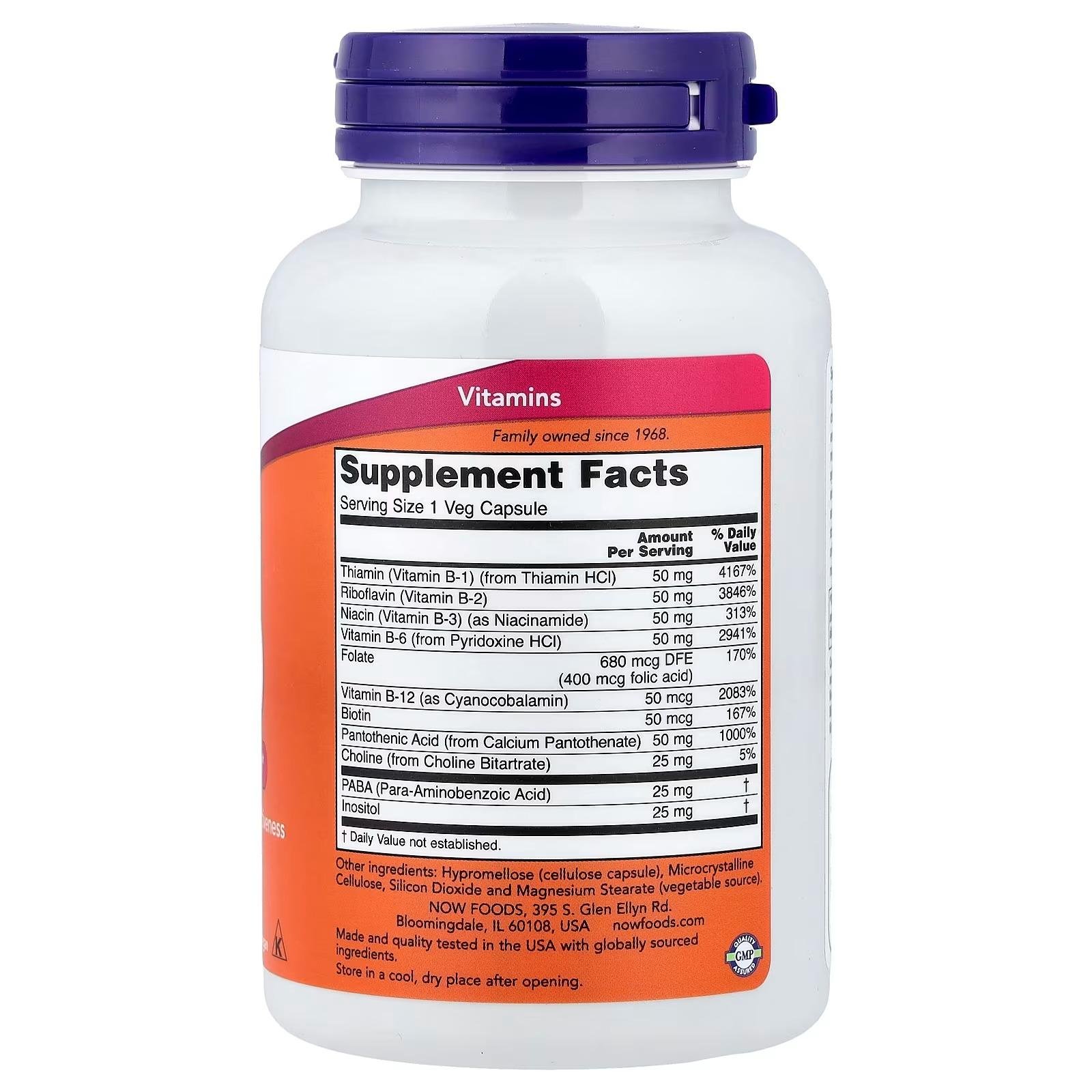 NOW Foods B-50 Nervous System Health 100 Veg Capsules thumbnail 2