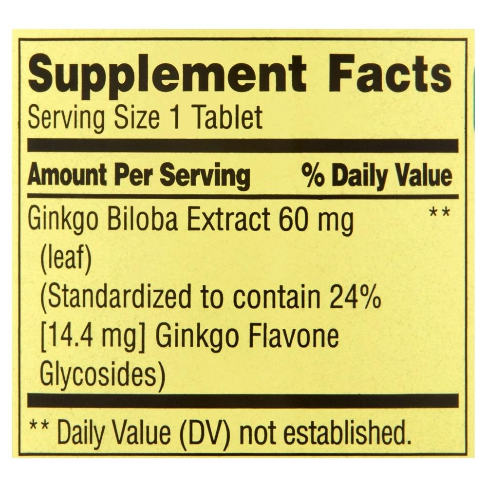 Spring Valley Ginkgo Biloba Extract 60 Mg - Capsules for General Wellness thumbnail 3