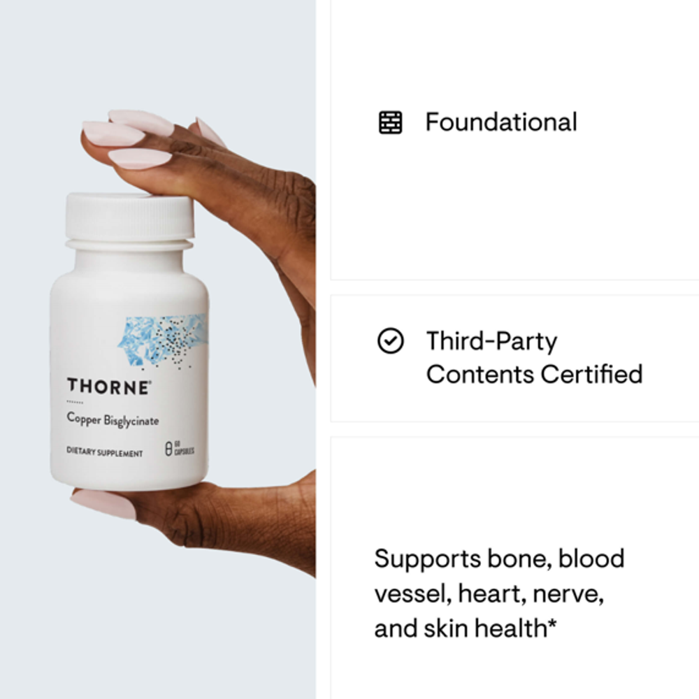 Thorne Copper Bisglycinate - 60 Capsules thumbnail 3