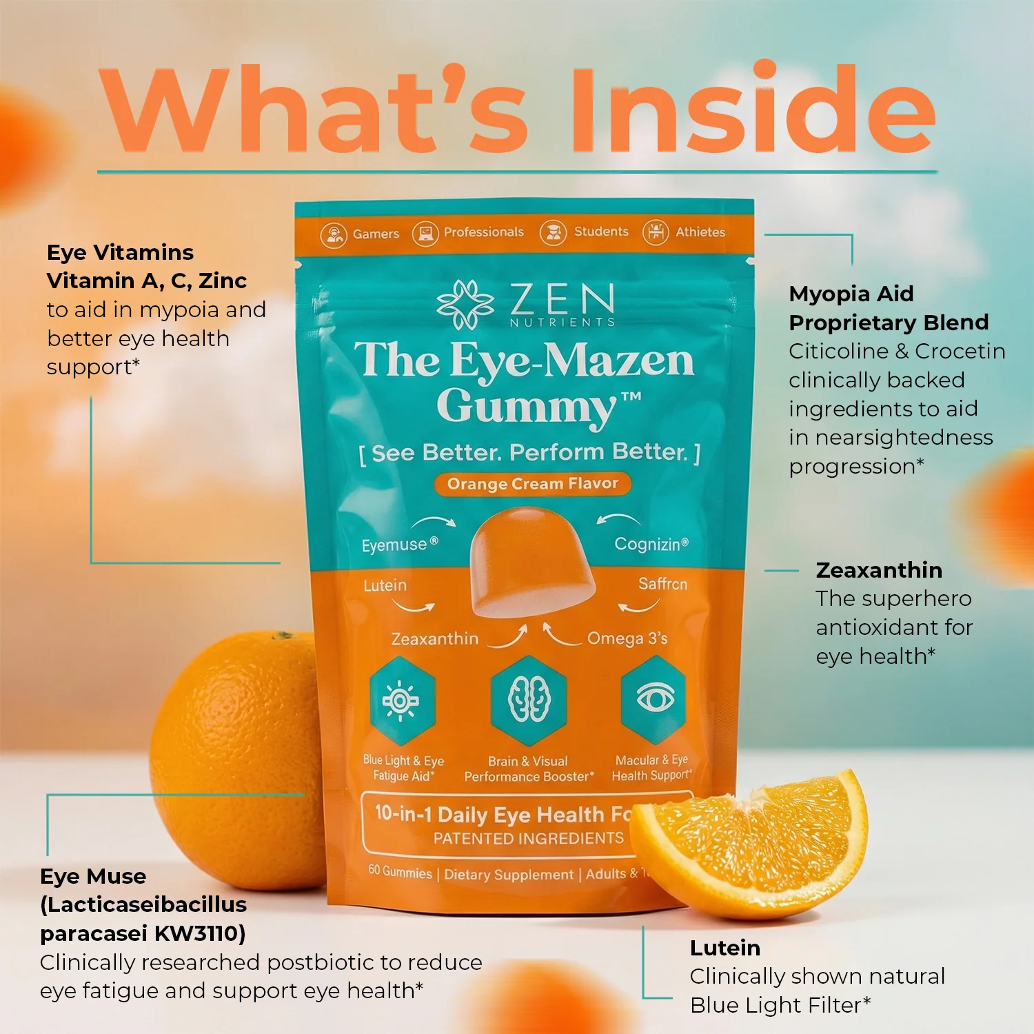 Zenutrients The Eye-Mazen Gummy Eye Vitamins for Vision and Eye Health 60 Gummies thumbnail 2