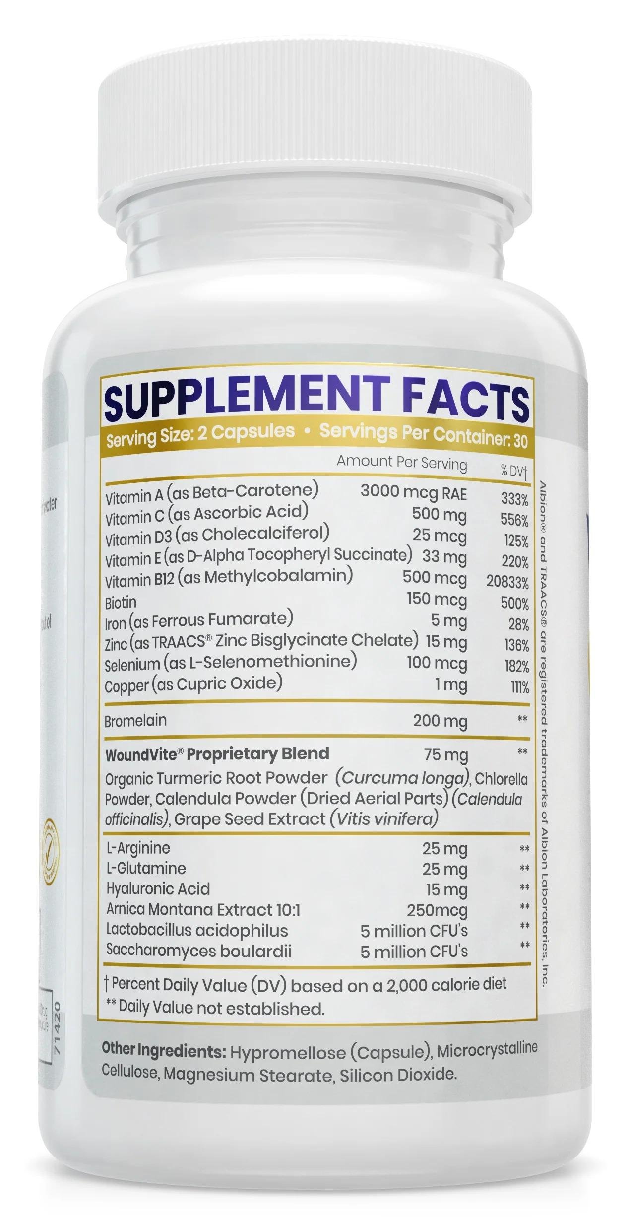 Zen Nutrients WoundVite Pre & Post Surgery Support 60 Vegan Capsules thumbnail 2