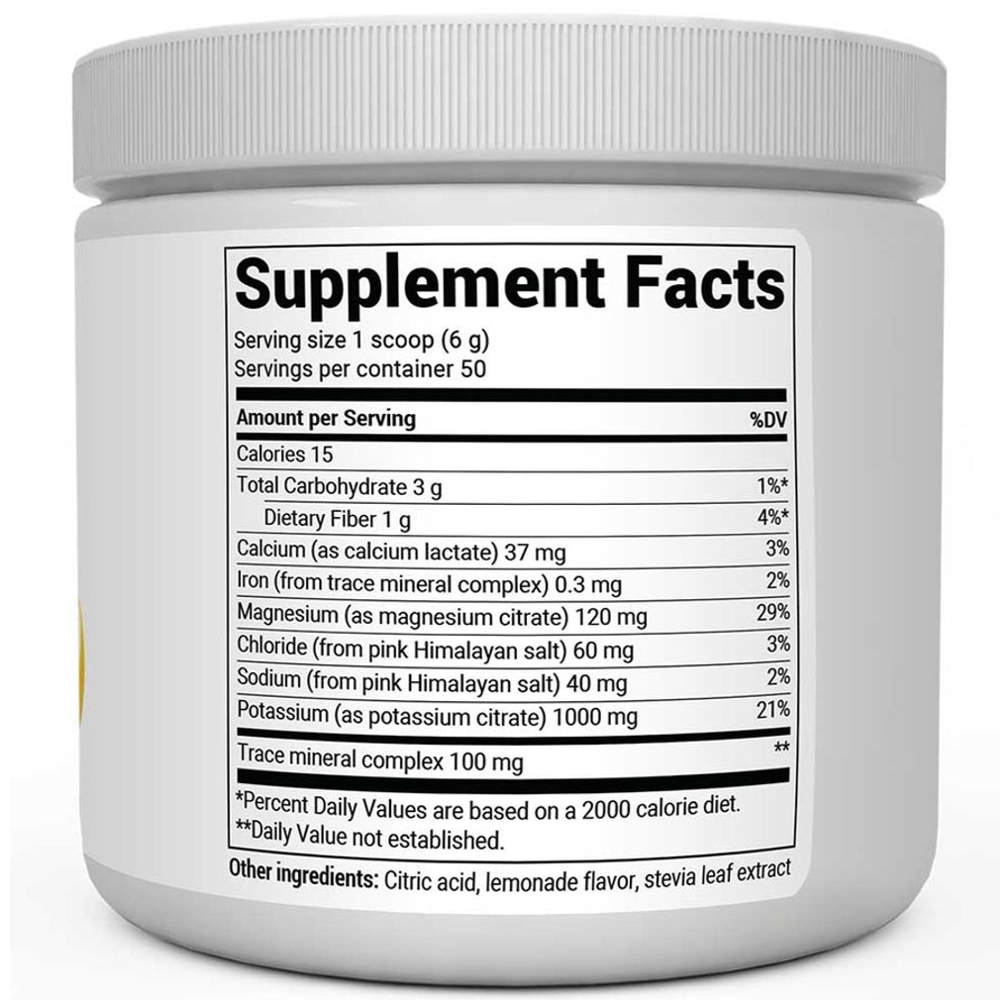 Dr Berg Electrolyte Powder Lemonade Mix – 1000 mg Potassium 305 g thumbnail 2