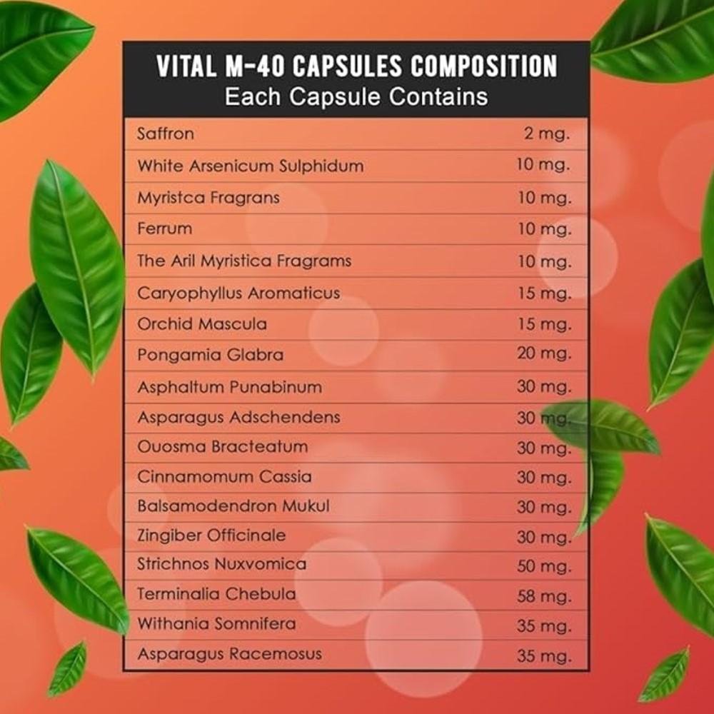 Generic Vital M-40 Capsule for Male - 30 Caps thumbnail 2