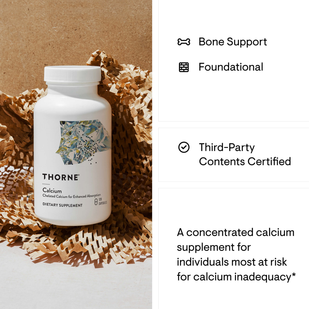 Thorne Calcium Chelated Calcium for Enhanced Absorption - 120 Capsules thumbnail 2