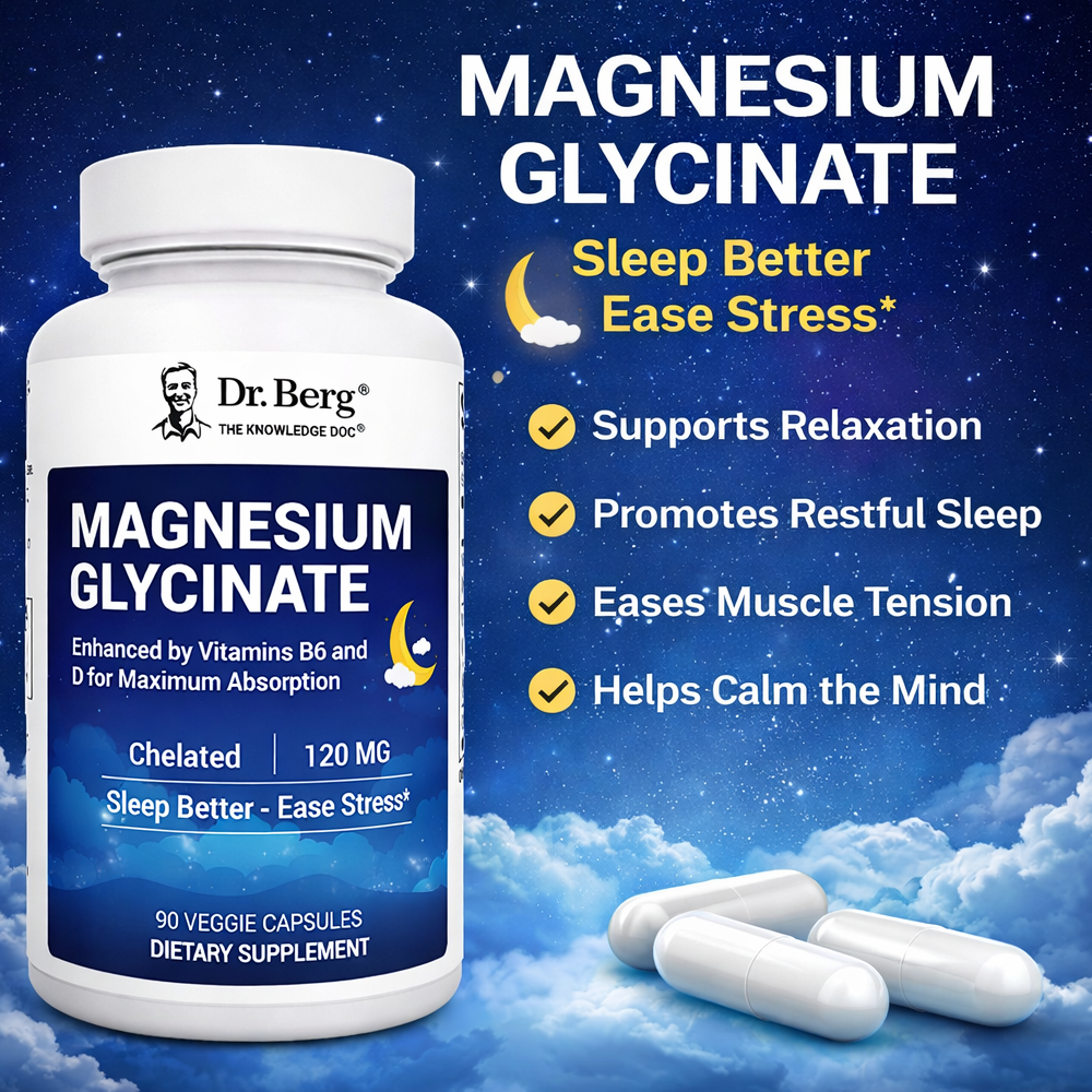 Dr Berg Magnesium Glycinate Natural Vitamin D3, 90 Caps | Sleep Support thumbnail 2
