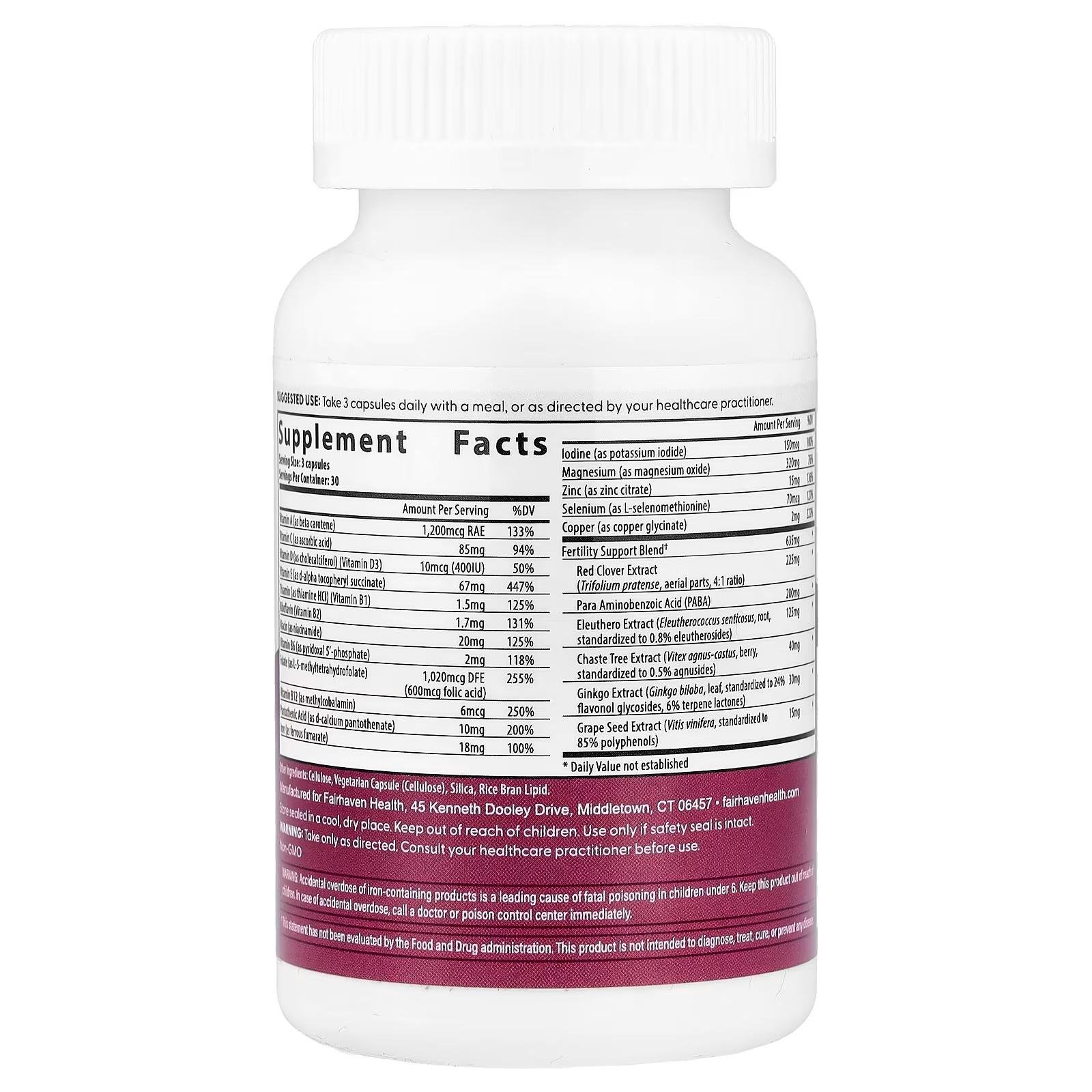 Fairhaven Health, FertilAid® Multivitamin For Women, 90 Capsules thumbnail 2