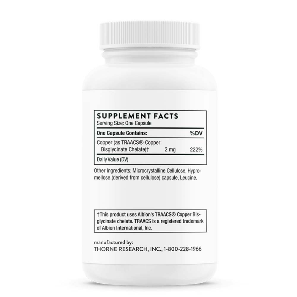 Thorne Copper Bisglycinate - 60 Capsules thumbnail 2