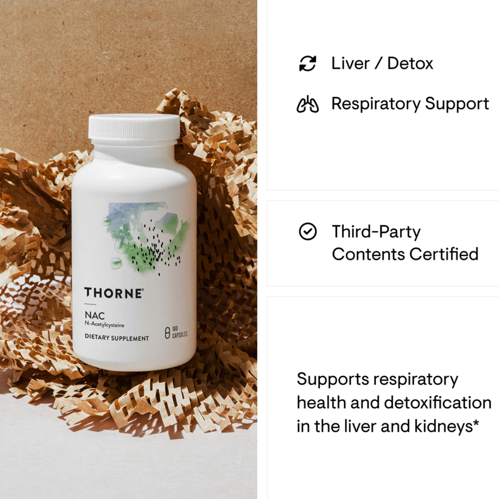 Thorne Nac - N-Acetylcysteine - 90 Capsules thumbnail 6