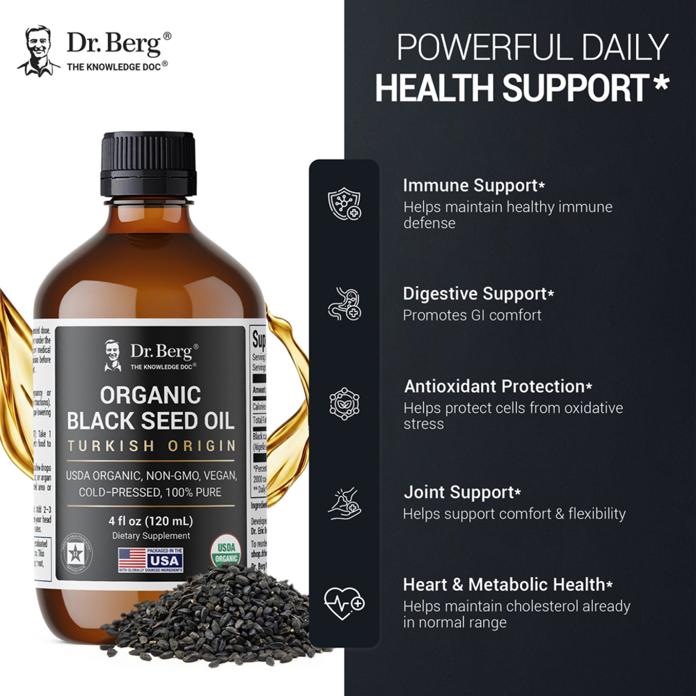Dr Berg Organic Black Seed Oil Turkish Origin - 120 Ml thumbnail 2