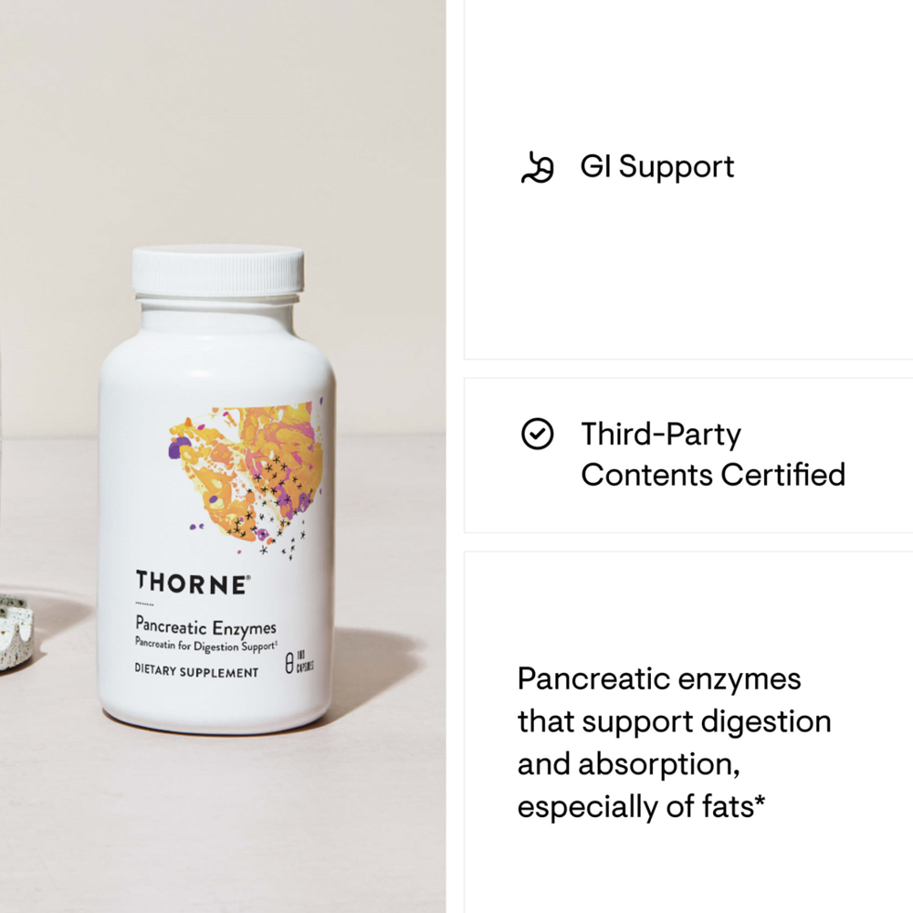 Thorne Pancreatic Enzymes for Digestive Support - 180 Capsules thumbnail 5