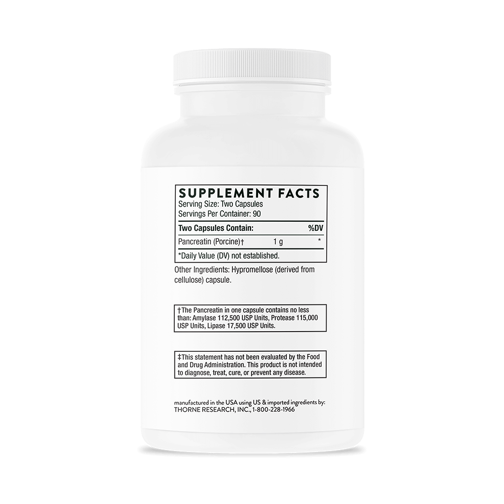 Thorne Pancreatic Enzymes for Digestive Support - 180 Capsules thumbnail 3