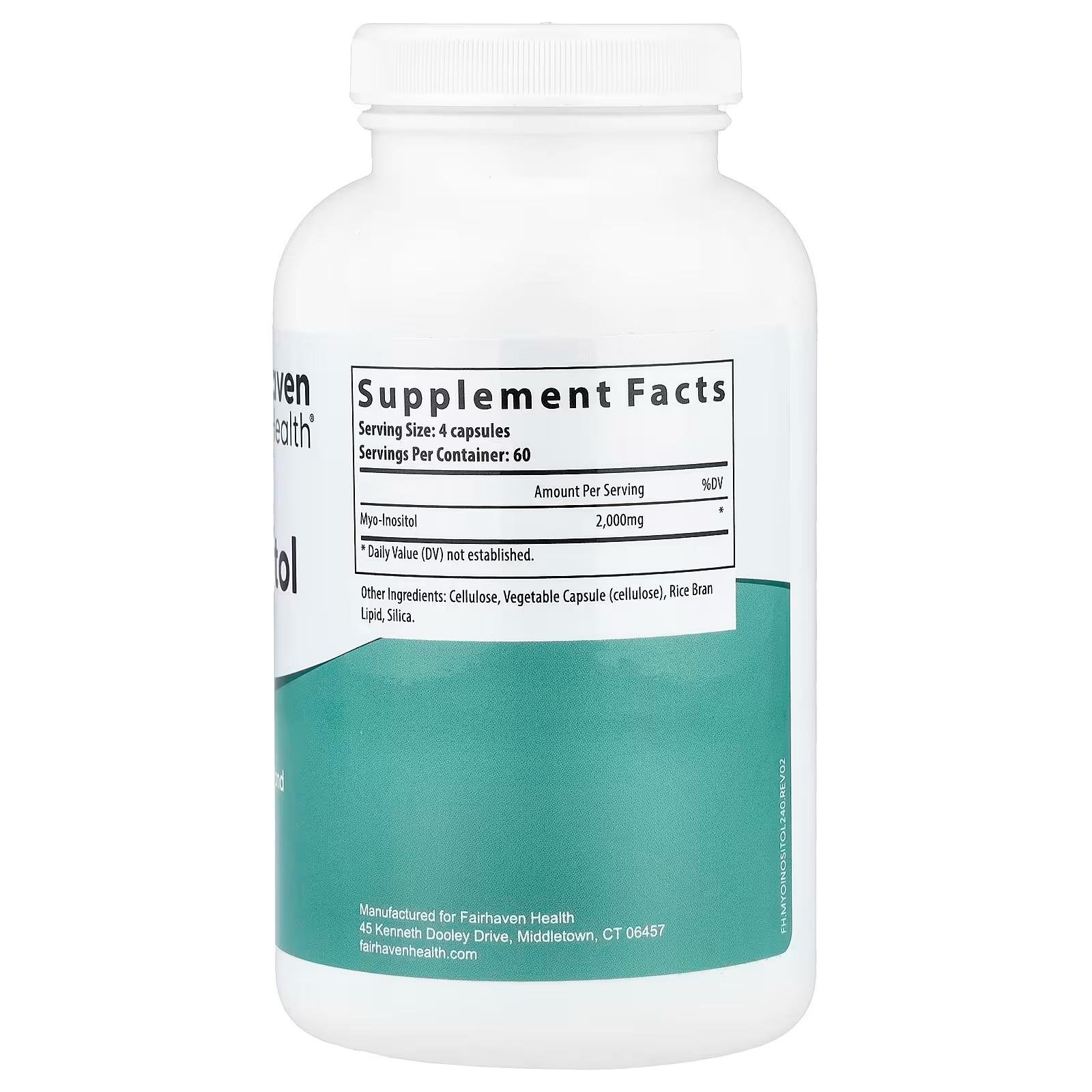 Fairhaven Health Myo-Inositol 500 mg – 240 Capsules Pakistan thumbnail 2