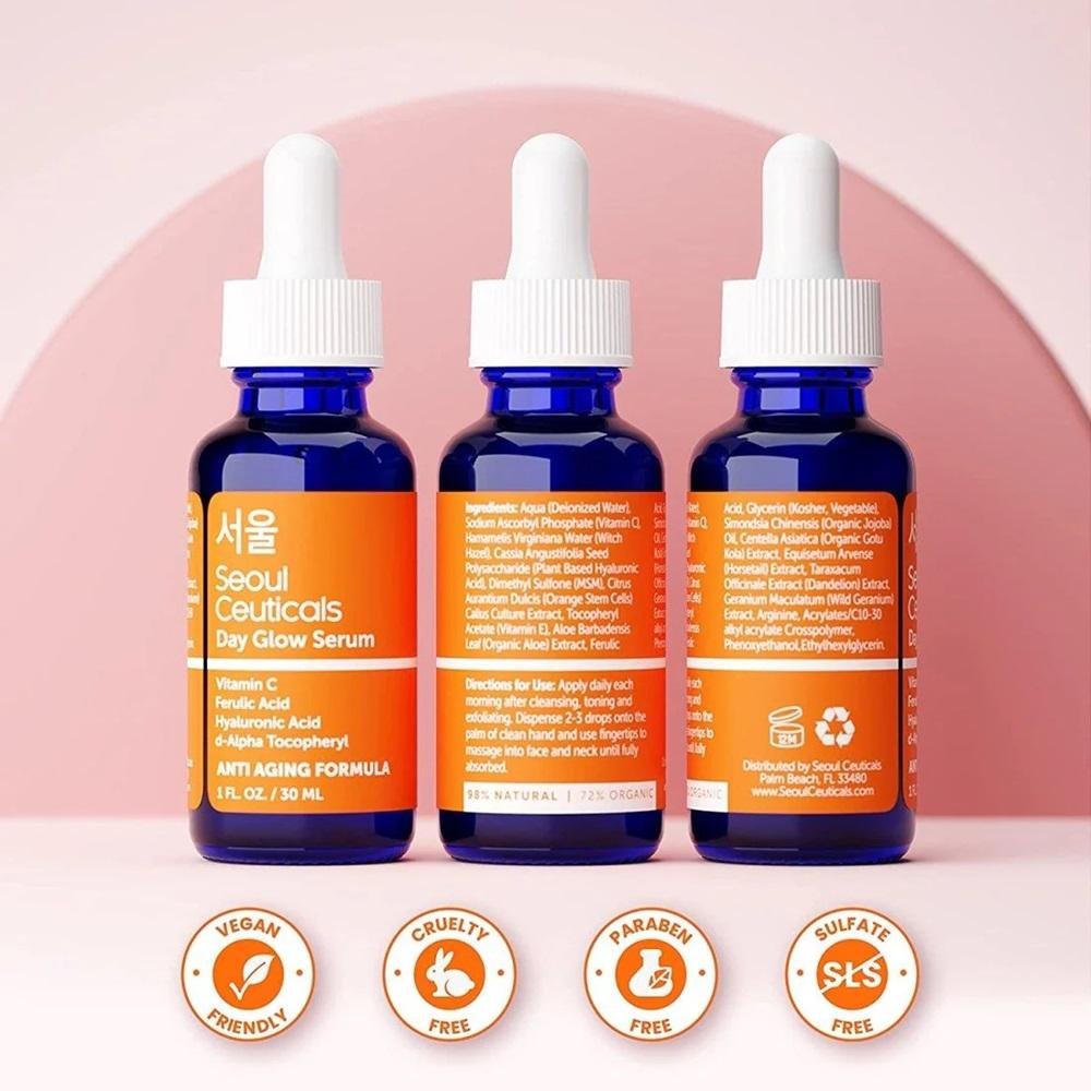 Seoul Ceuticals Day Glow Serum 30ml - Vitamin C, Ferulic Acid & Hyaluronic Acid thumbnail 2
