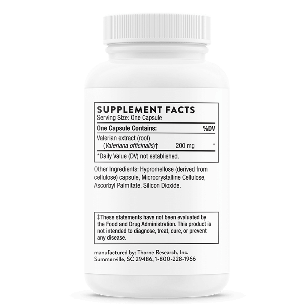 Thorne Valerian Root Herbal Sleep Support - 30 Capsules thumbnail 2