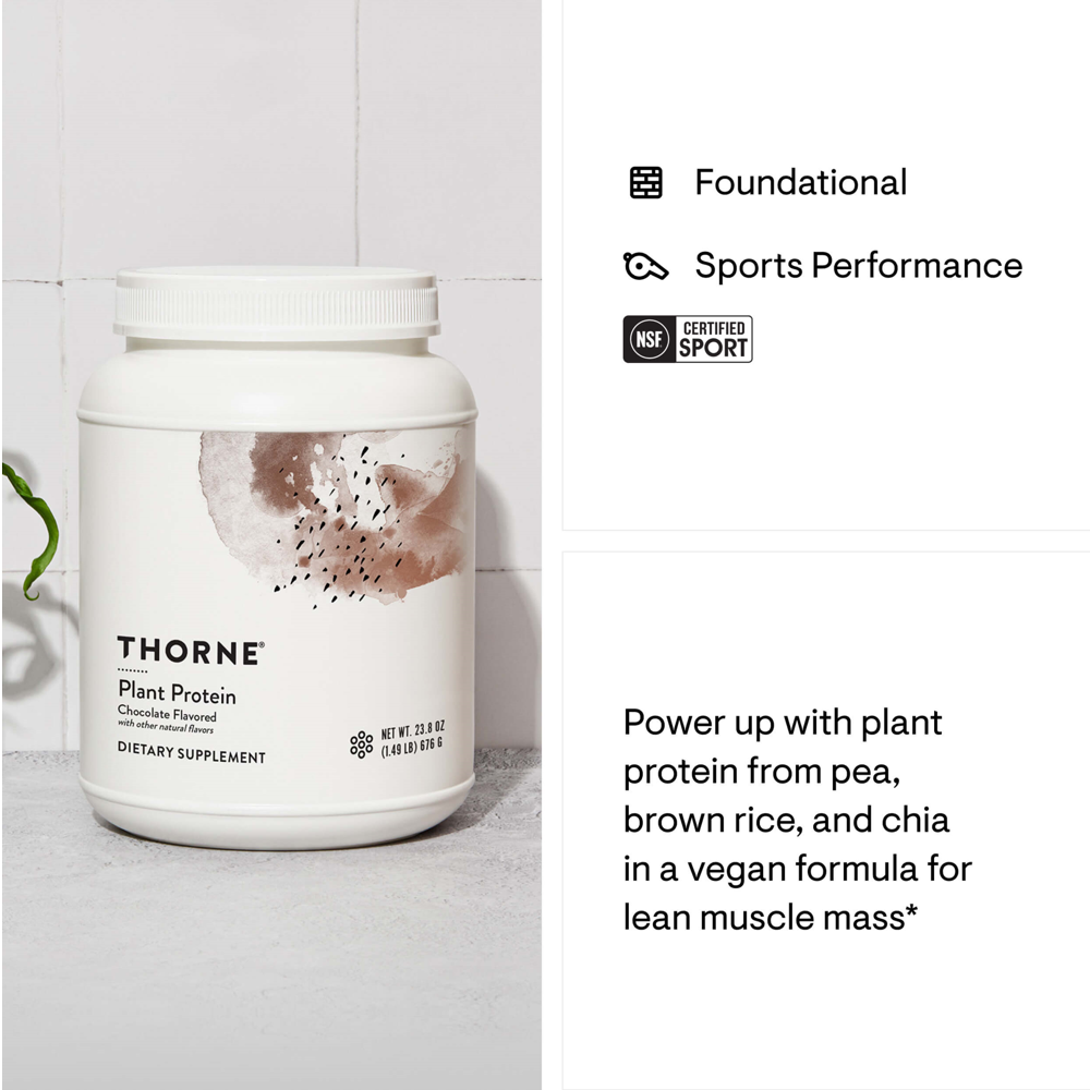 Thorne Plant Protein - Chocolate - 40 Scoops thumbnail 2