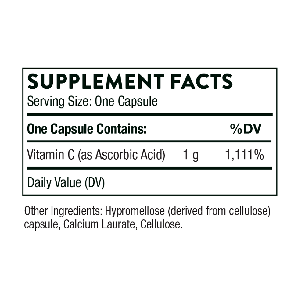 Thorne Vitamin C 1,000 Mg Ascorbic Acid - 60 Capsules thumbnail 4