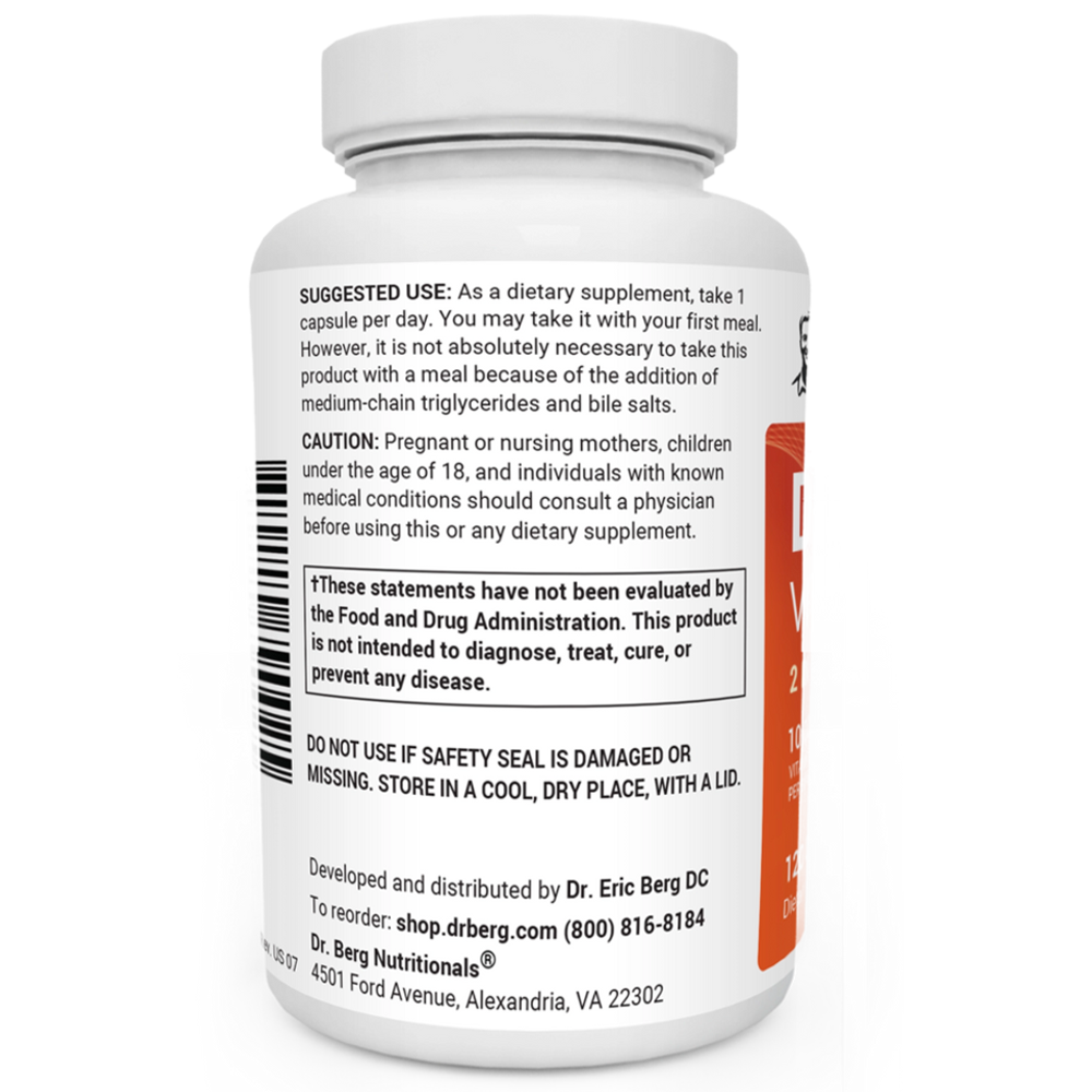 Dr Berg D3 & K2 Vitamin Muscle & Immunity Support 120 Capsules thumbnail 2