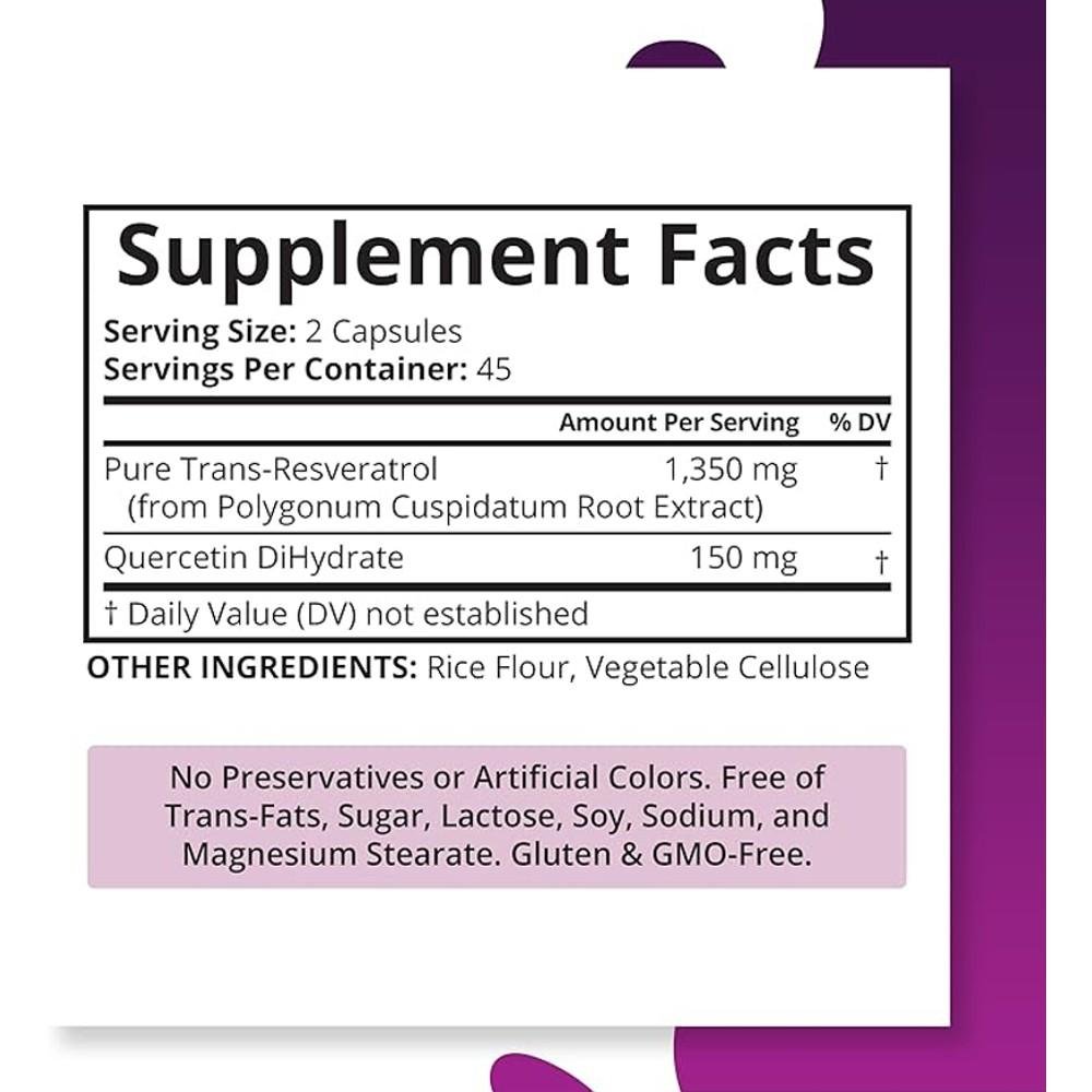 Purity Labs Pure Trans-Resveratrol with Quercetin thumbnail 2
