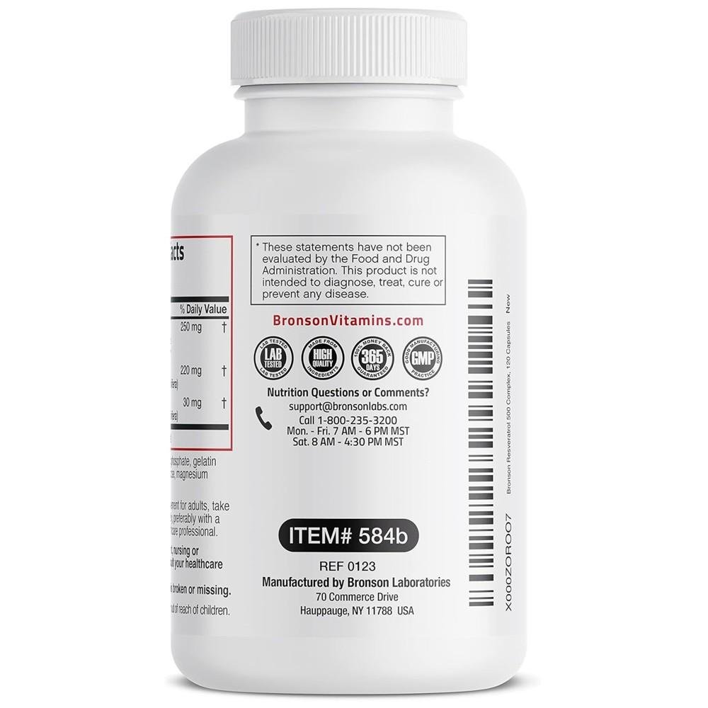 Bronson Resveratrol Complex 500mg – Powerful Antioxidant thumbnail 3