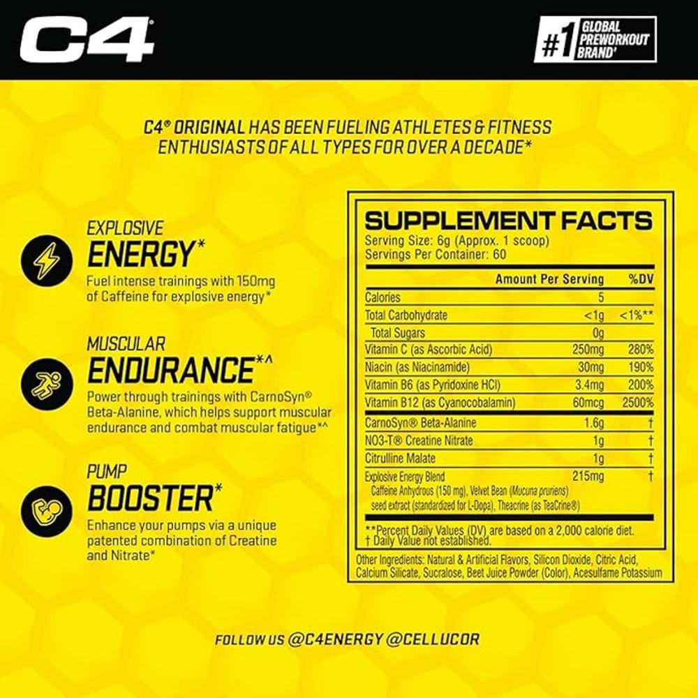 C4 Original Pre-Workout Booster – Energy, Endurance & Pump thumbnail 3