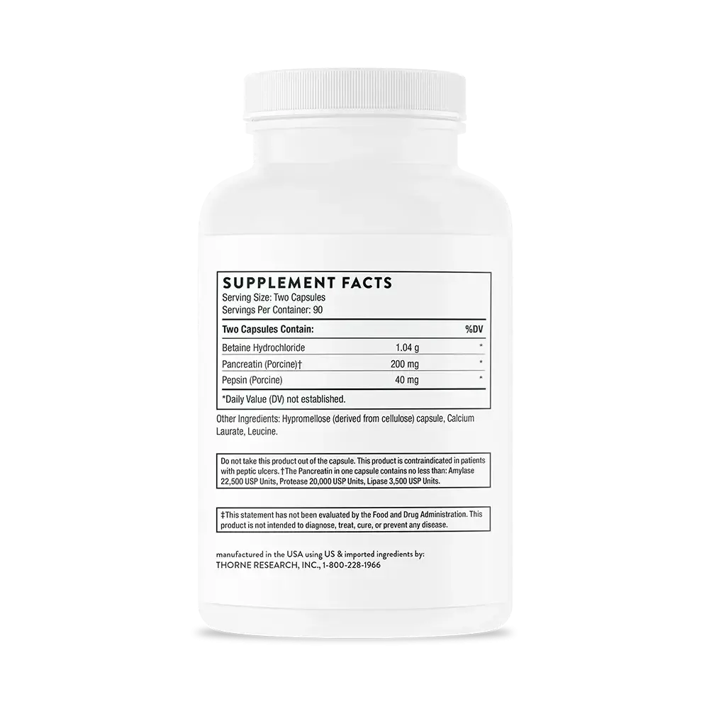 Thorne Multi Enzyme for Digestion Support - 180 Capsules thumbnail 3