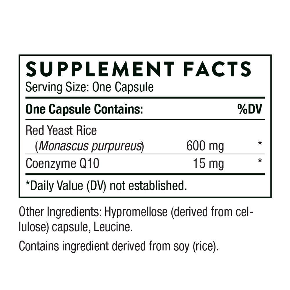Thorne Red Yeast Rice + Coq10 - 120 Capsules thumbnail 5