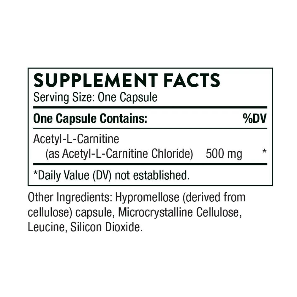 Thorne Acetyl-L-Carnitine 500mg - 60 Capsules thumbnail 3