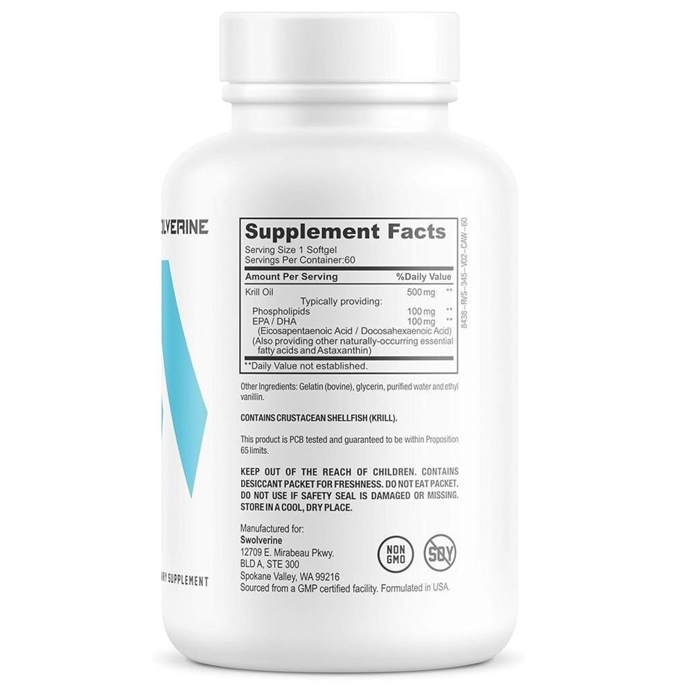 Swolverine Krill Oil Omega3 Epa/Dha Astaxanthin thumbnail 2
