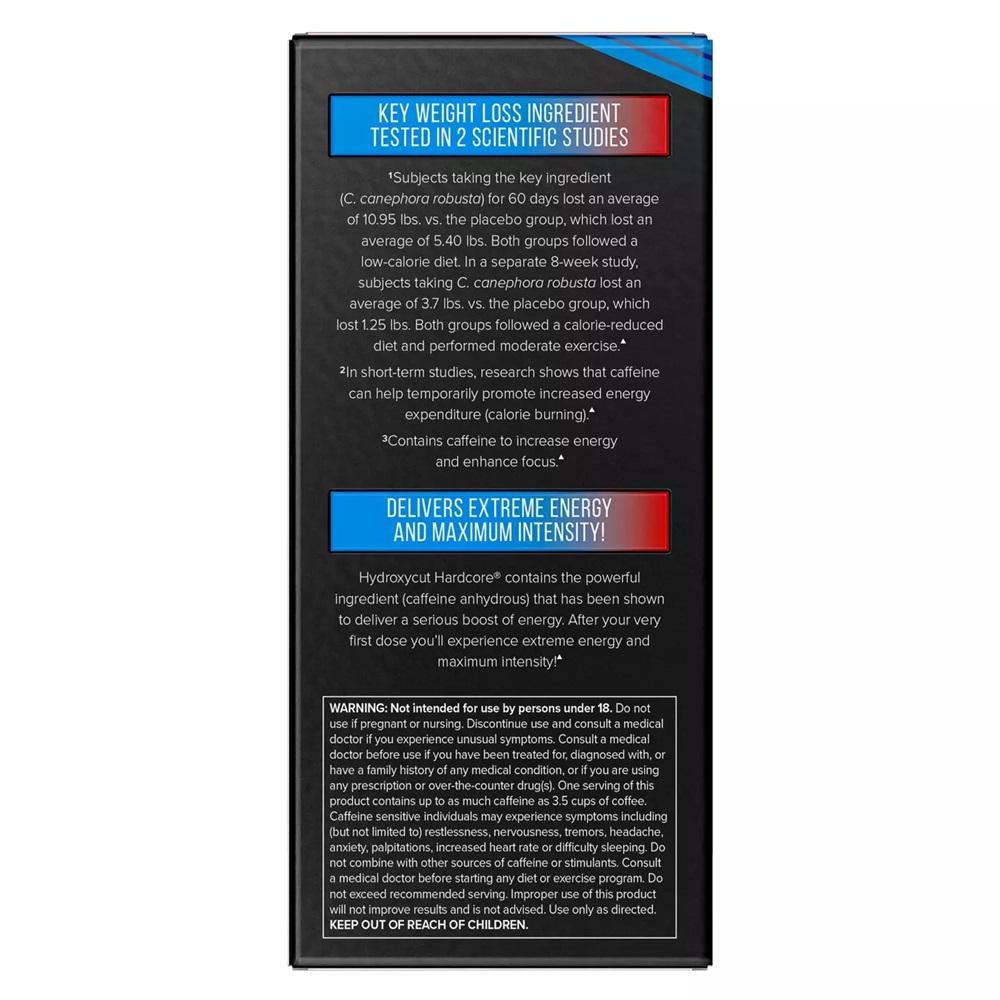 Hydroxycut Weight Loss Hardcore - Thermogenic & Extreme Energy Support thumbnail 3