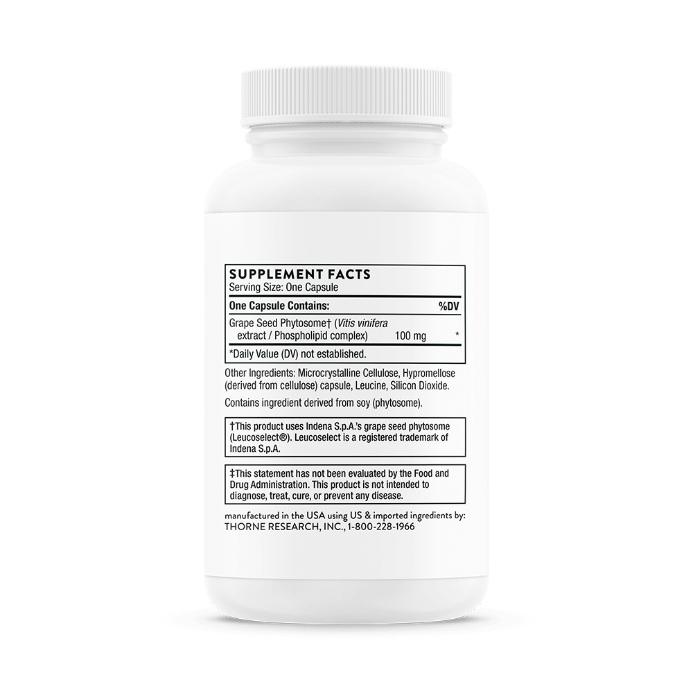 Thorne Grape Seed Extract - 60 Capsules thumbnail 2