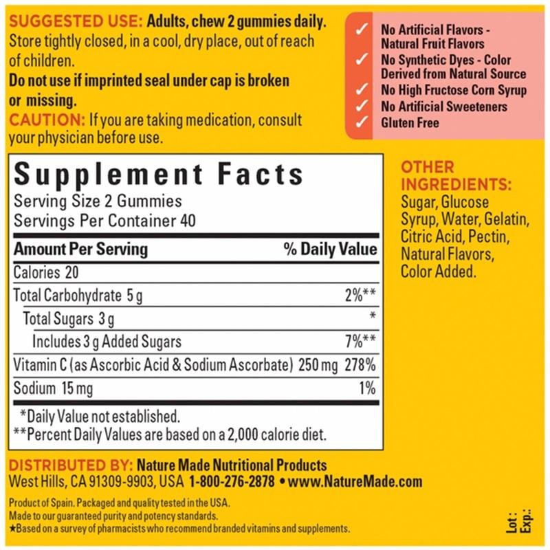 Vitamin C 250 Mg Gummies by Nature Made thumbnail 4