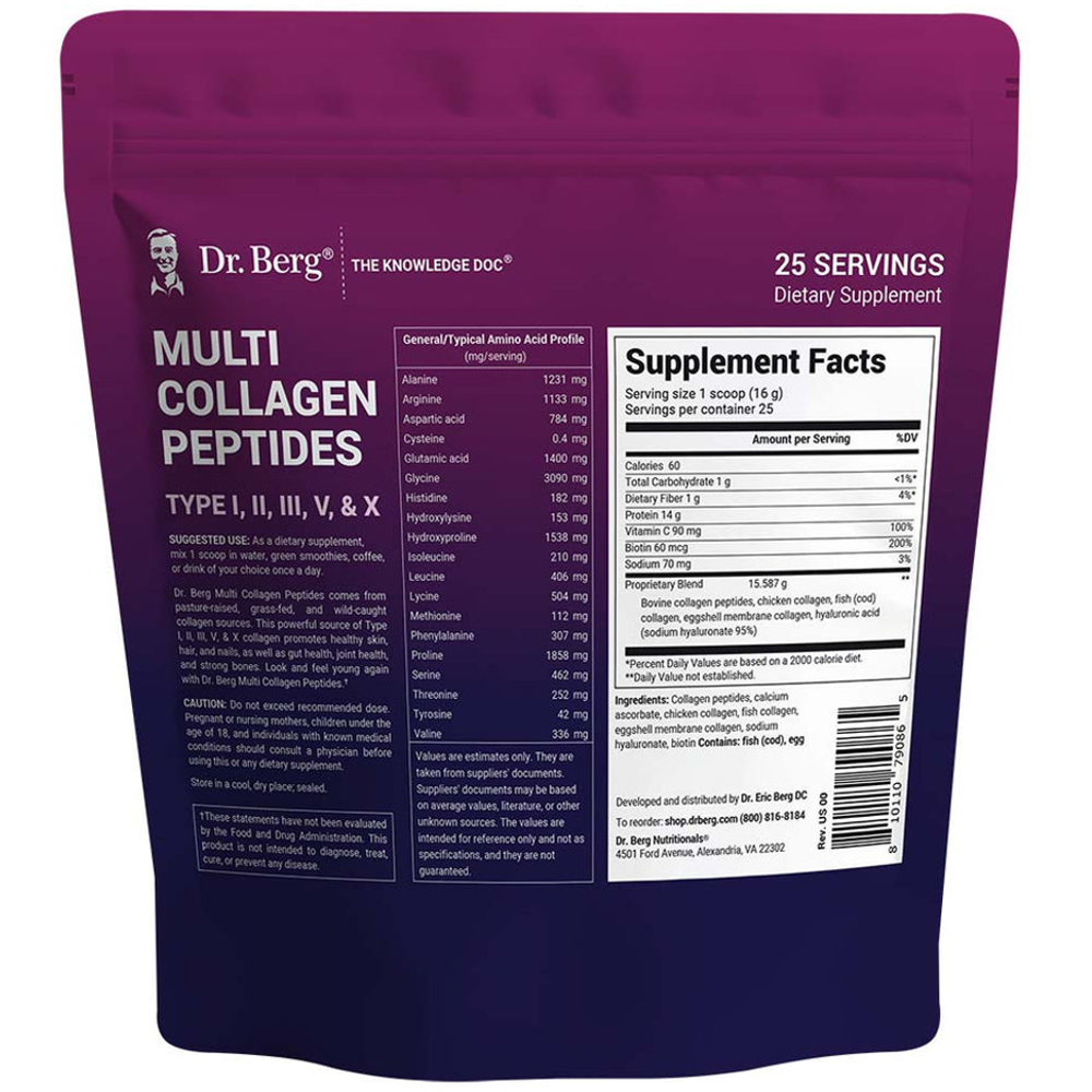 Dr Berg Multi Collagen Peptides | Skin Care Hair Care| 25 Servings thumbnail 2