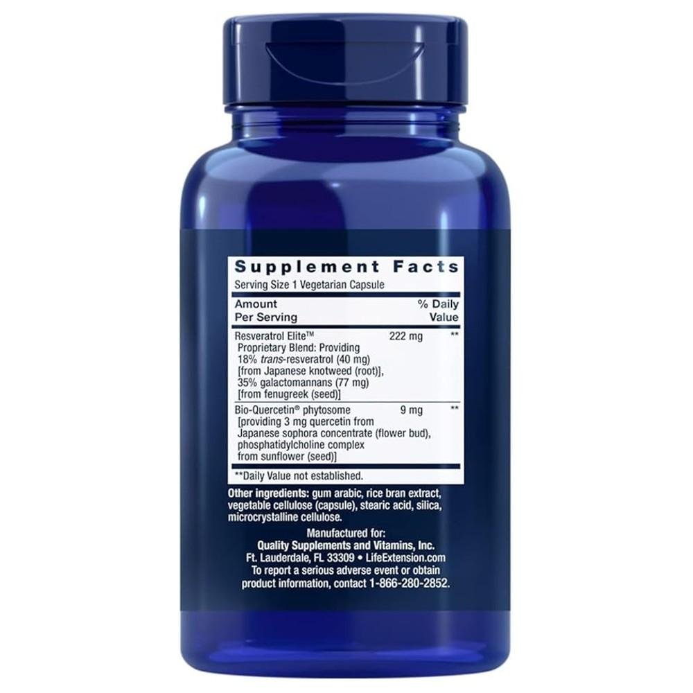 Life Extension Optimized Resveratrol Elite™ - Quercetin Capsules thumbnail 2