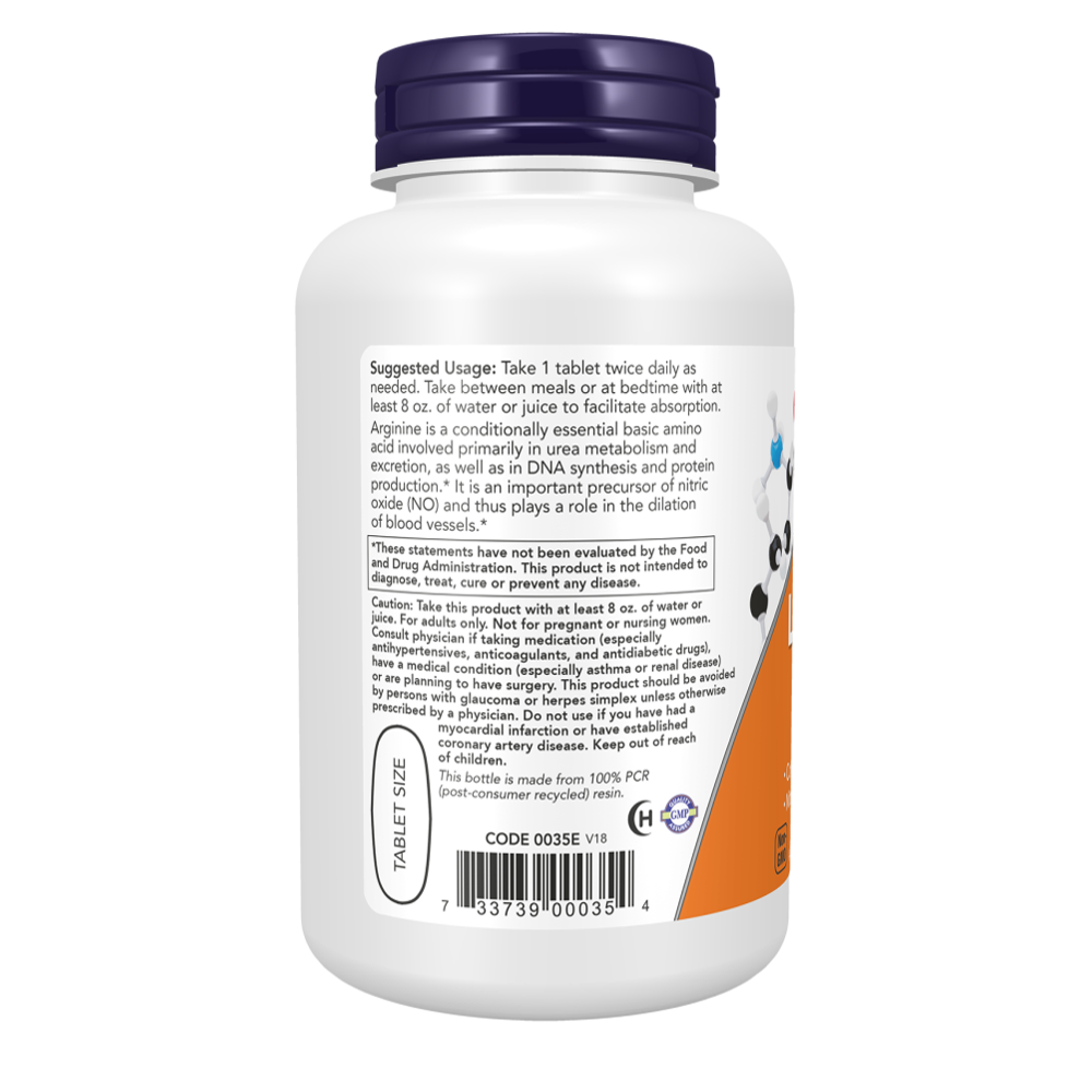 Now Food L-Arginine, Double Strength 1000 Tablets thumbnail 3