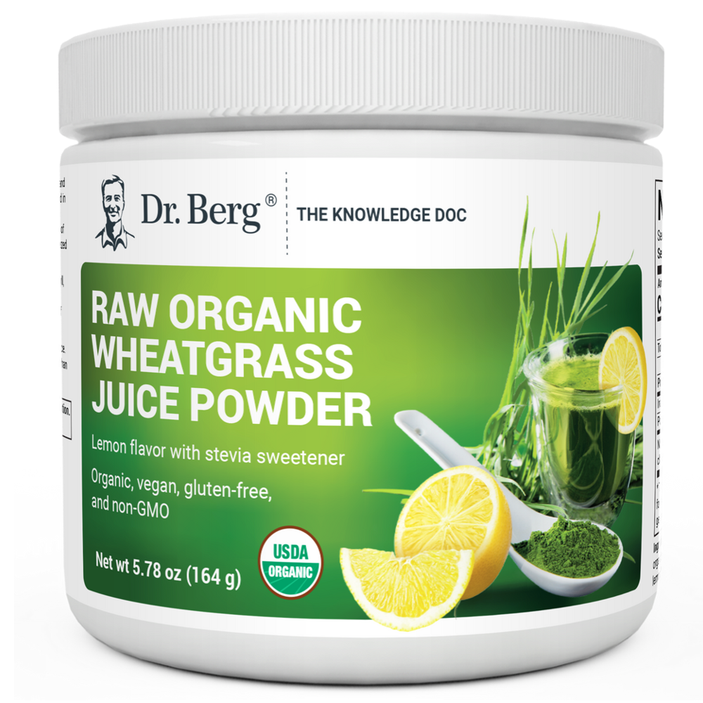Dr Berg Raw Organic Wheatgrass Juice Powder Organic with Lemon Flavour - 164g thumbnail 2
