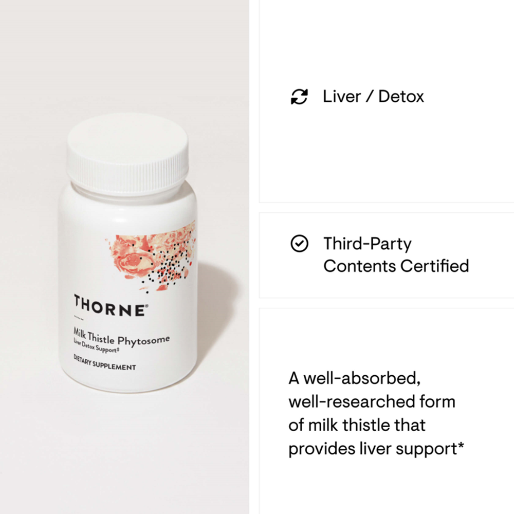 Thorne Milk Thistle Phytosome (formerly Siliphos) 90 Capsules thumbnail 3