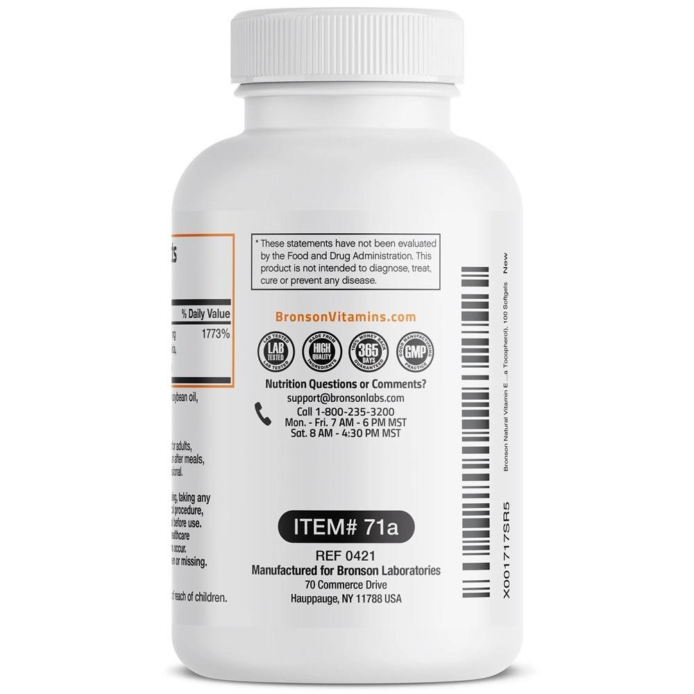 Natural Vitamin E Complex 400 I.U - Bronson thumbnail 2