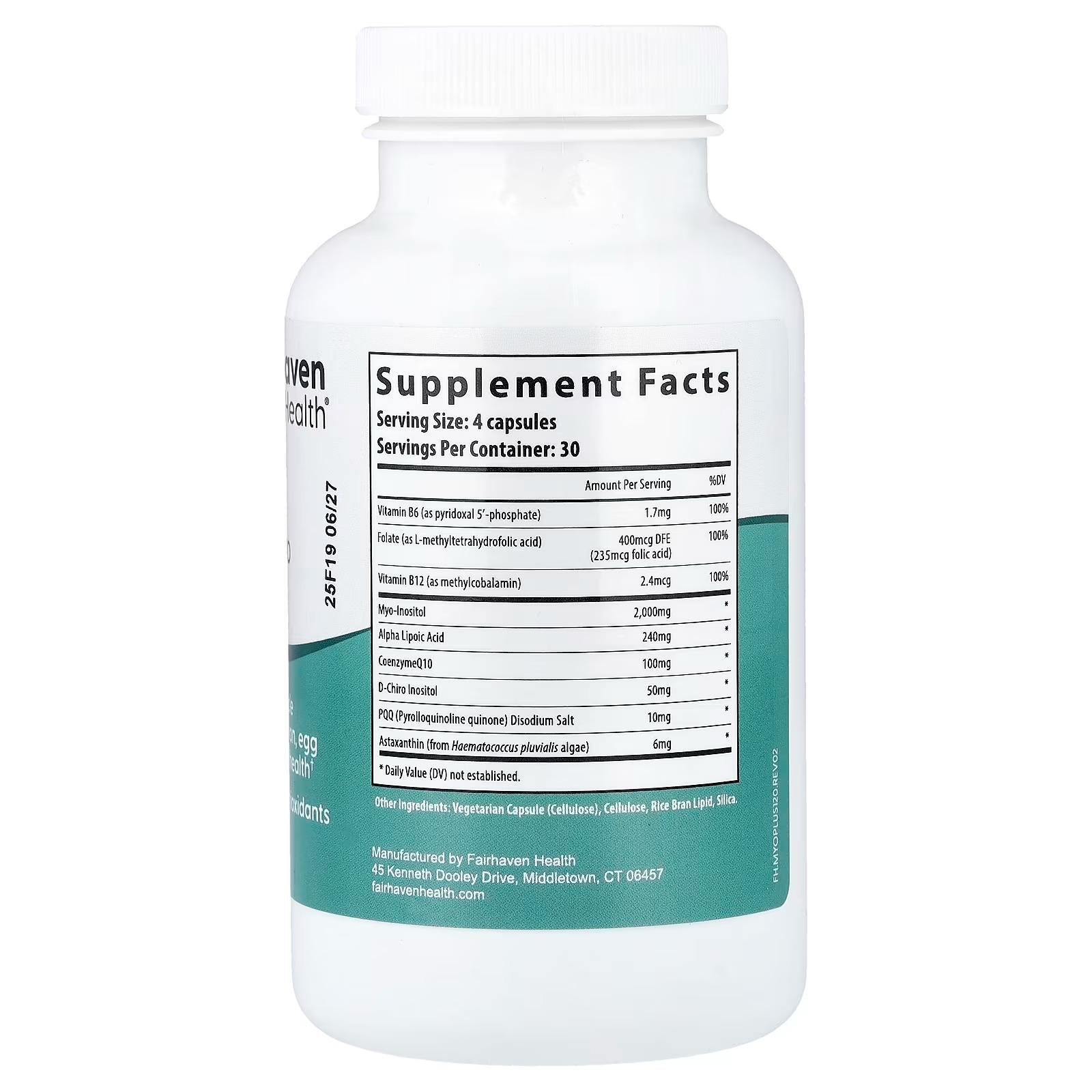 Fairhaven Health PQQ Inositol Supplement – Myo + D-Chiro 120 Capsules thumbnail 2